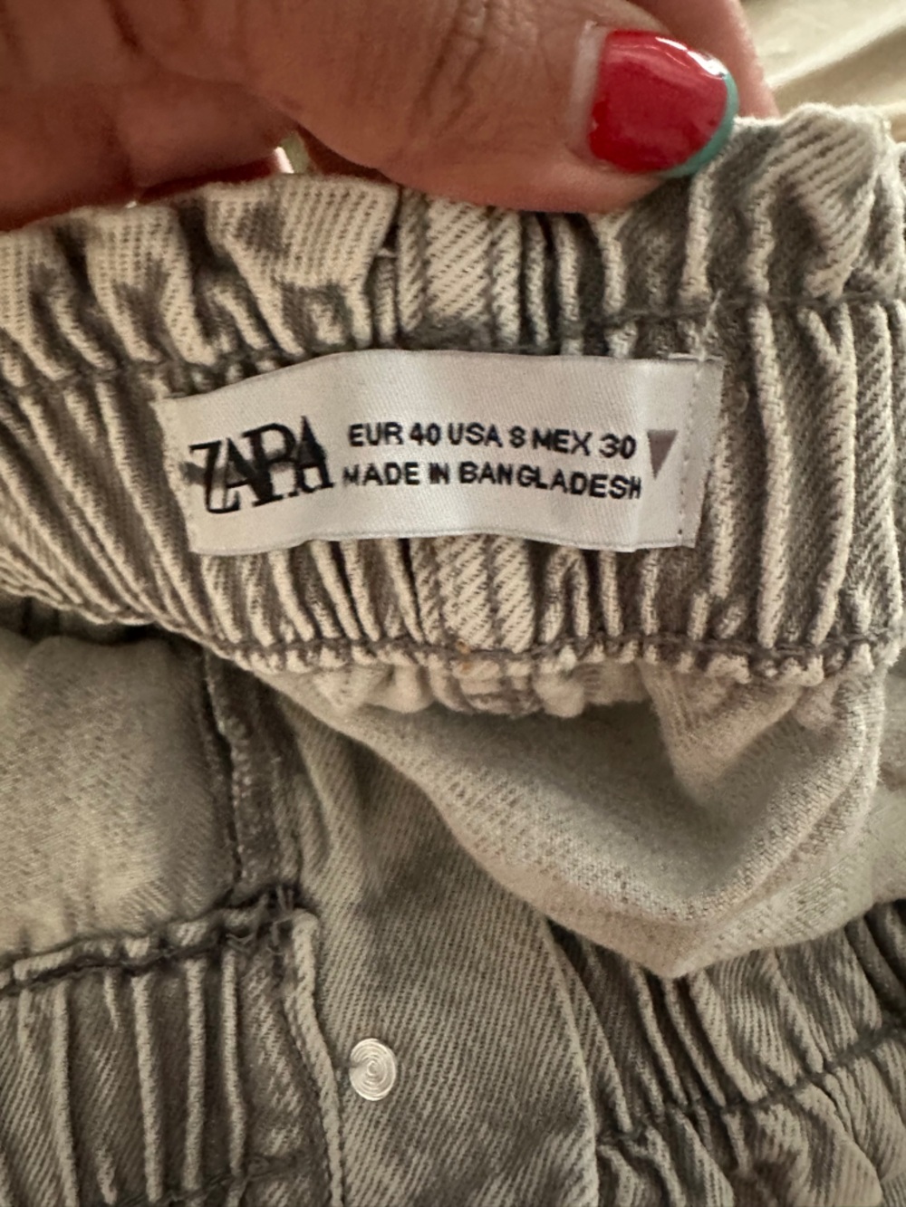 Women’s Light Gray Paperbag Waist Jeans - Picture 4 of 4